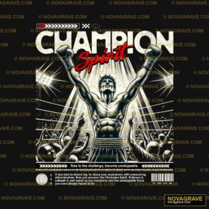 Champion Spirit Mens T Shirt By The Art Of Ch Sports Fitness - DTF Transfer Design