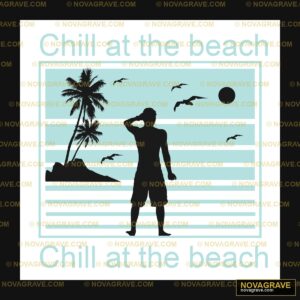 Chill at the Beach Silhouette DTF Design PNG - Summer Vibes
