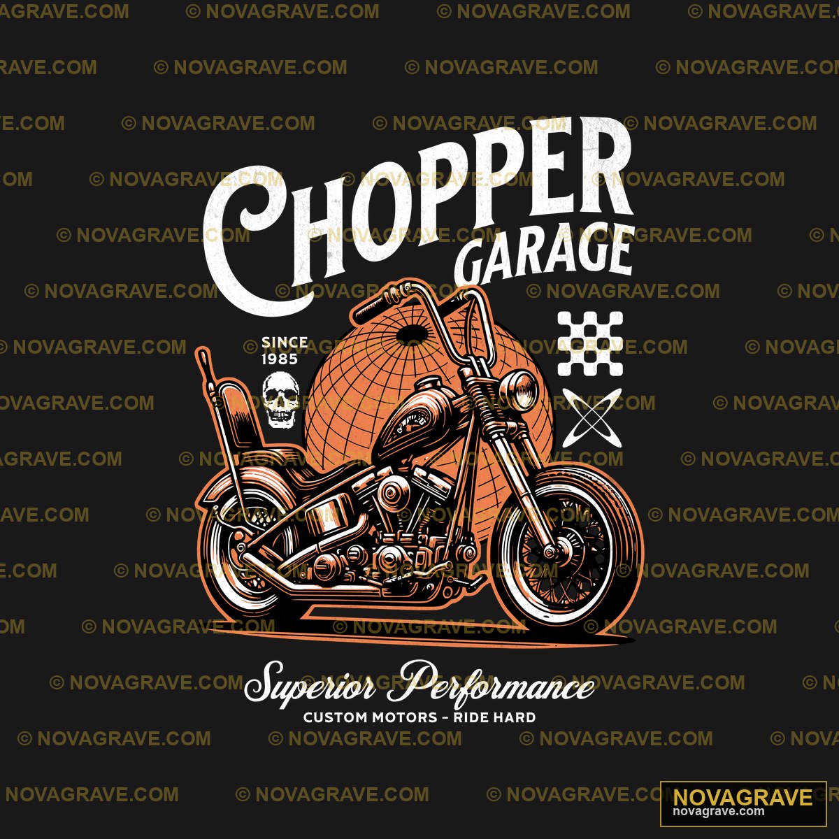 Chopper Garage Custom Motorcycle Shop Other Designs - Design DTF