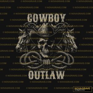 Cowboy Outlaw Skull With Rope And Horses Animals Wildlife - Design DTF