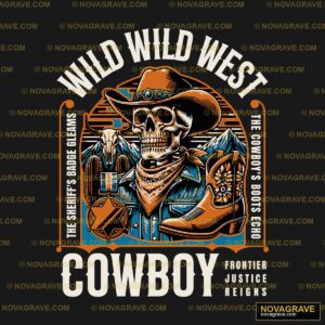 Cowboy Skull With Gun And Hat Animals Wildlife - DTF Transfer Design