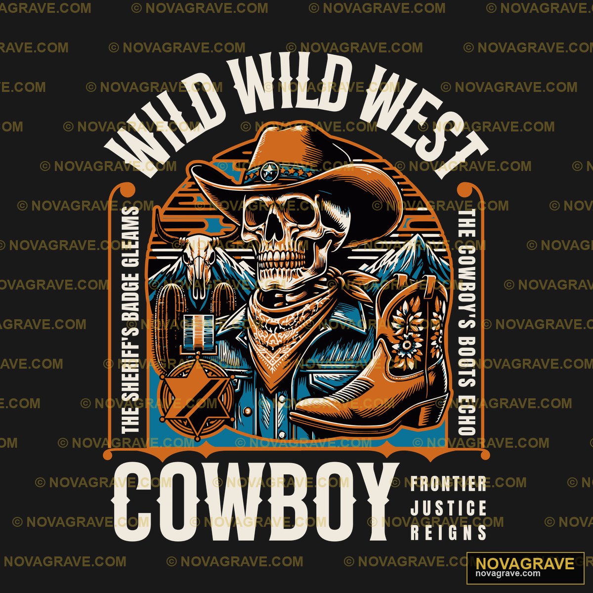 Cowboy Skull With Gun And Hat Animals Wildlife - DTF Ontwerp