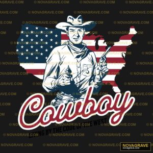 Cowboy With American Flag Animals Wildlife - DTF Transfer Design
