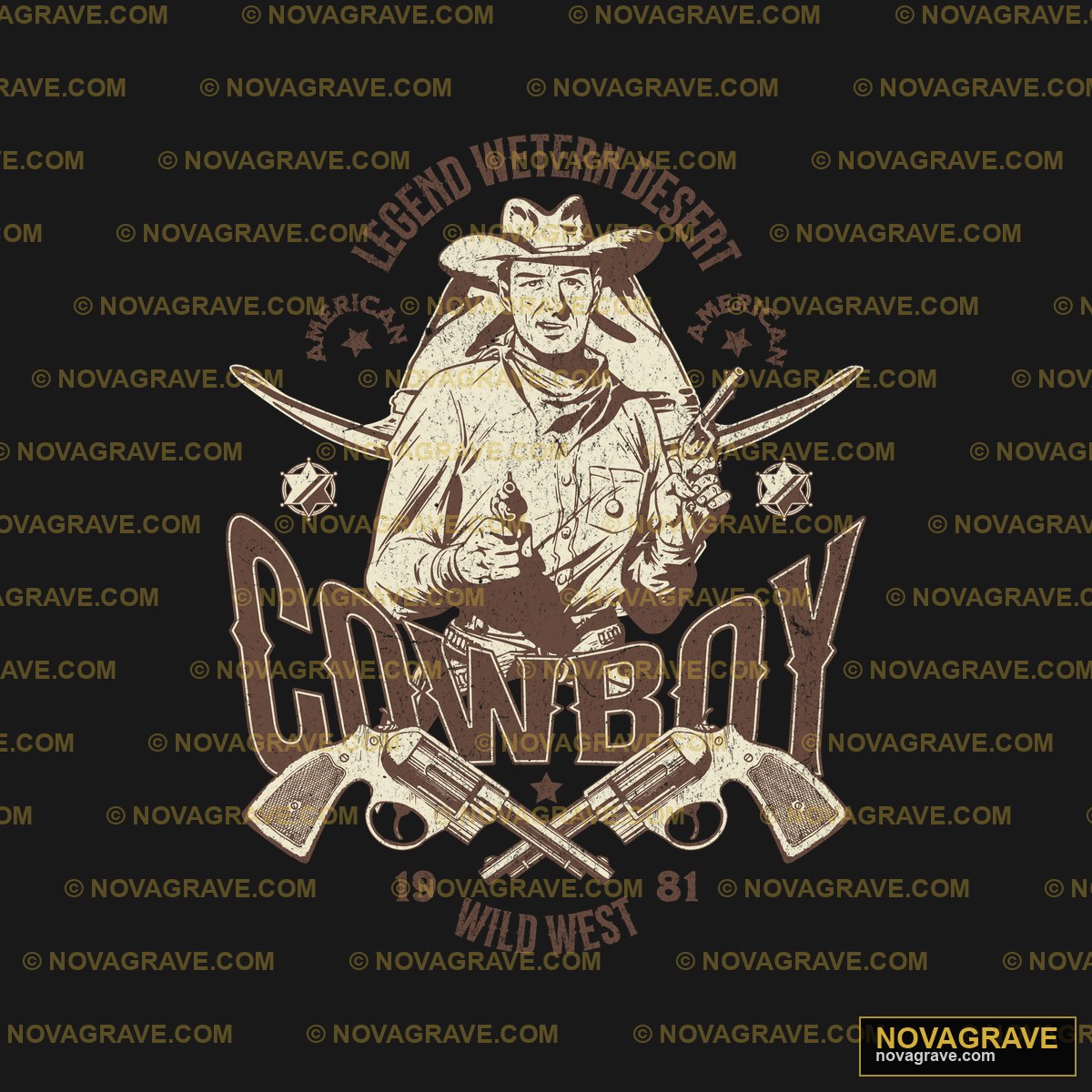 Cowboy With Guns And Revolvers Animals Wildlife - DTF Transfer Design