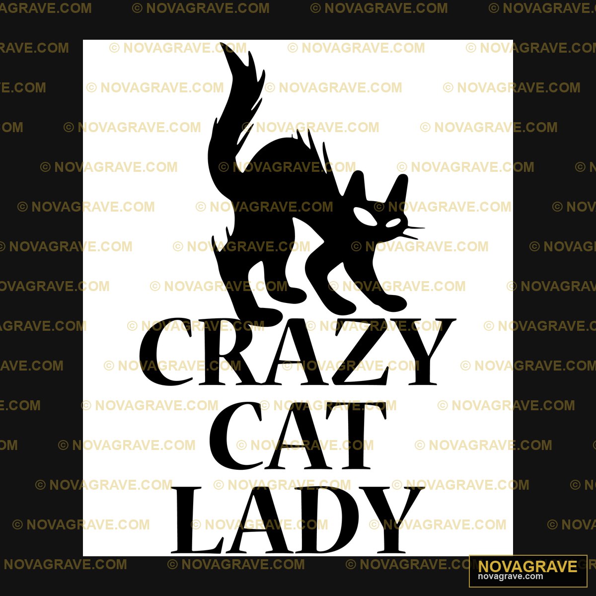 Crazy Cat Lady Black Cat Halloween DTF Design SVG PNG DXF