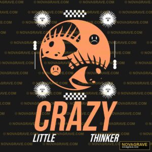 Crazy Little Thinker DTF Design - Sad Face Sun & Moon SVG