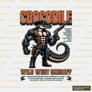 Crocodile Wild Sheriff T Shirt Animals Wildlife - DTF Transfer Design
