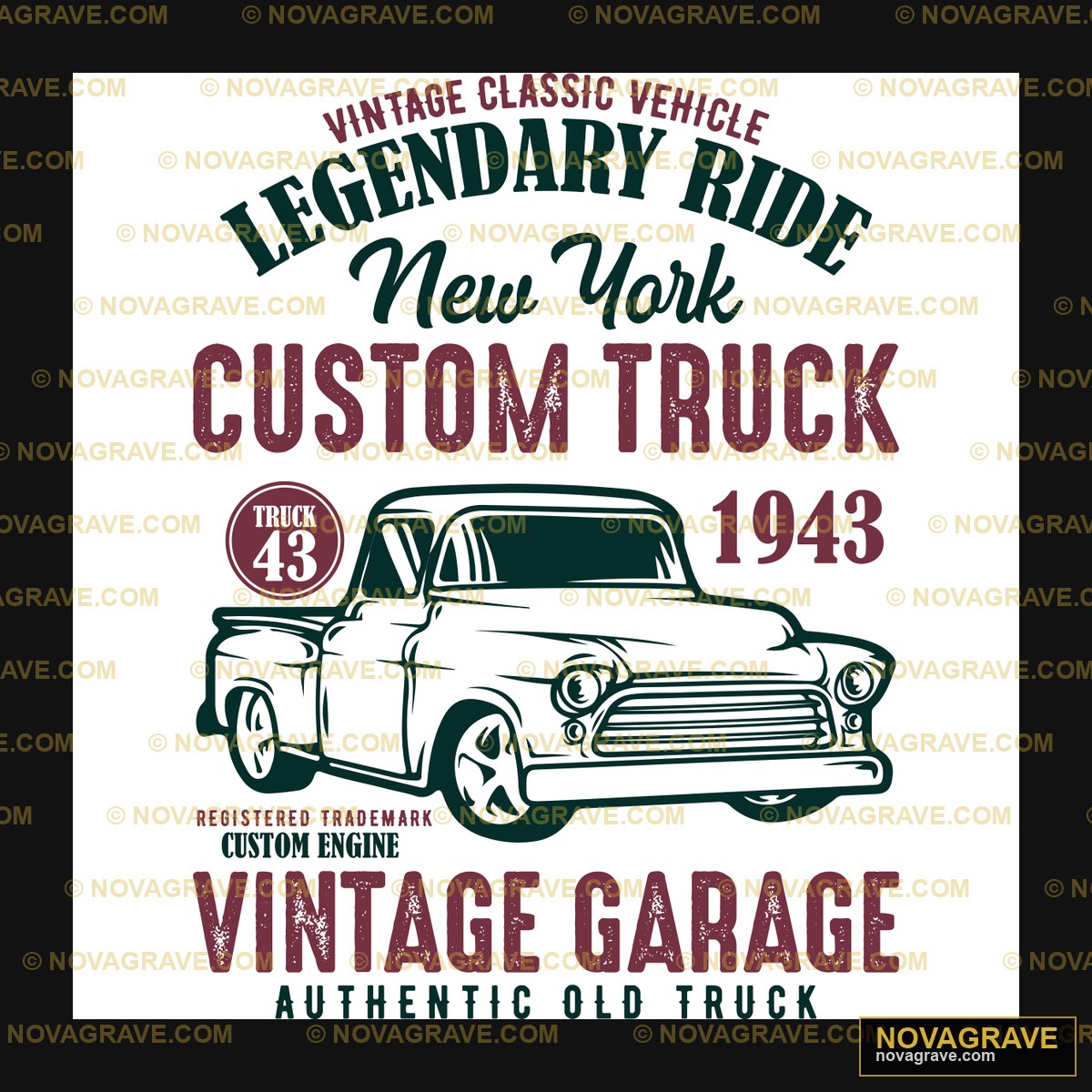 Custom Truck Vintage Garage Retro Vintage - Design DTF
