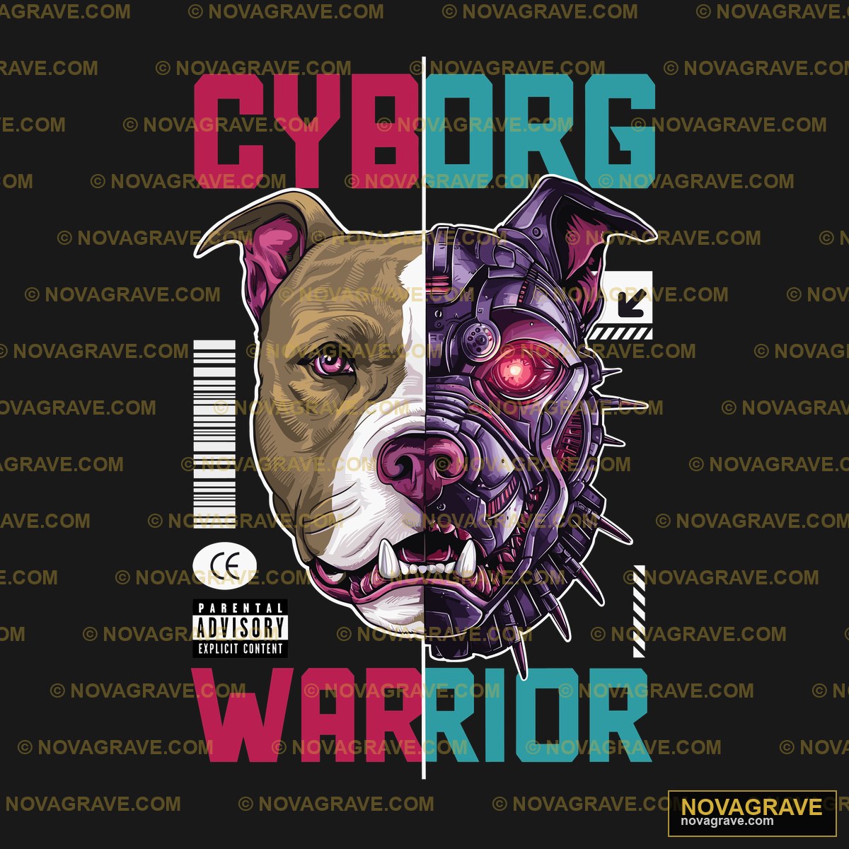 Cy Dog Warrior By Mike Schr Animals Wildlife - DTF Ontwerp