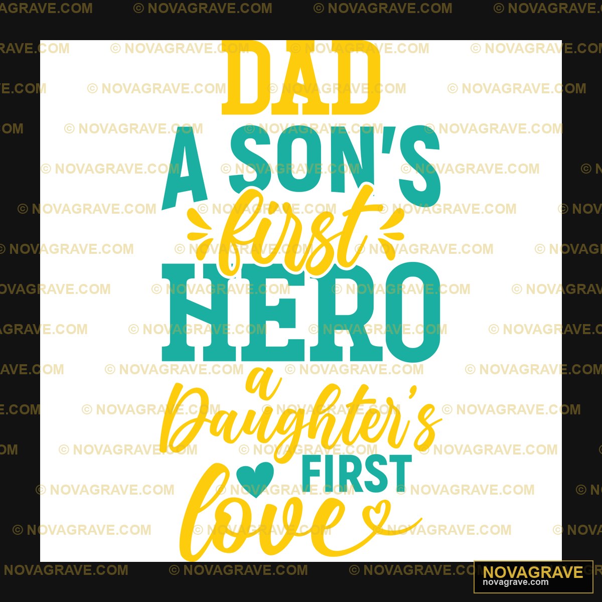 Dad A Sons Hero Fathers First Love Seasonal Holiday - DTF Ontwerp