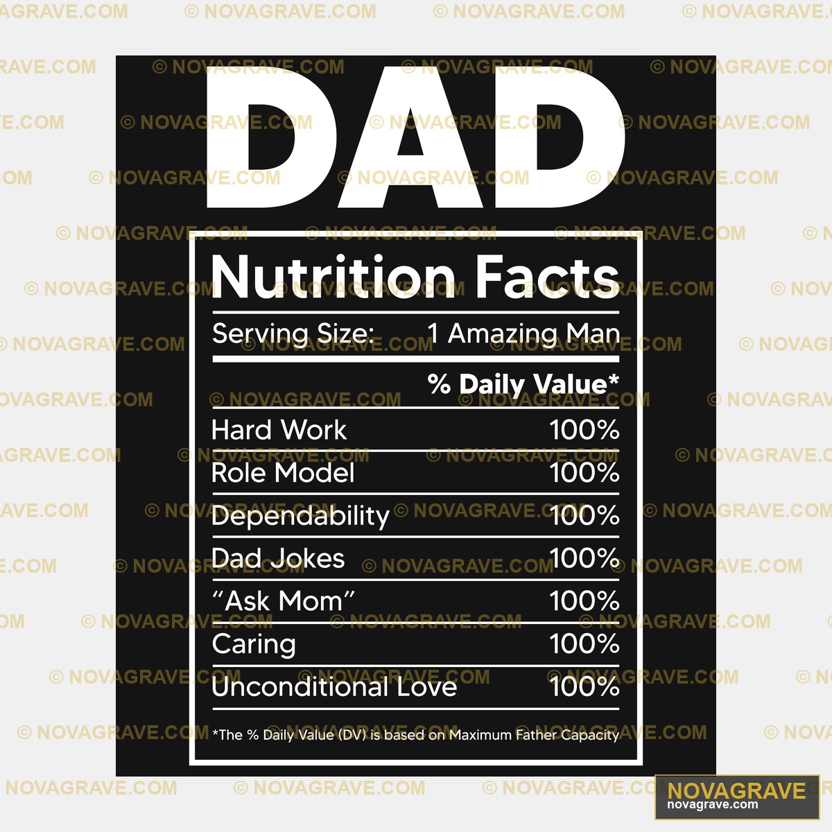 Dad Nutrition Facts By Theladylov Family Kids - Design DTF