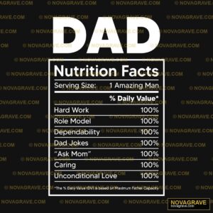 Dad Nutrition Facts Family Kids - Design DTF
