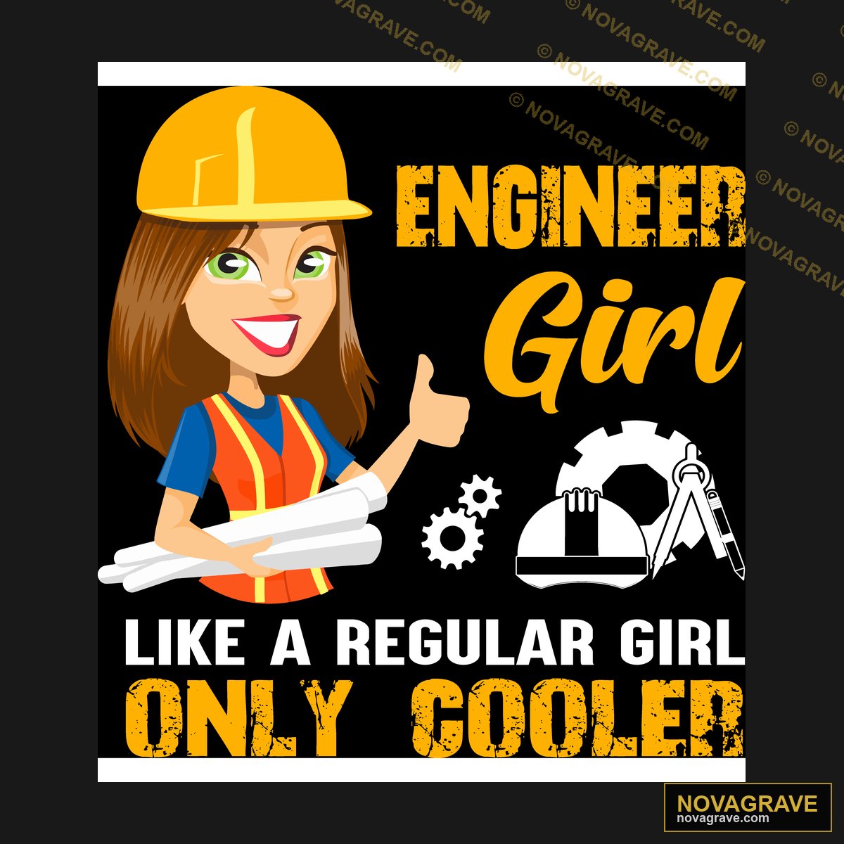 Engineer Girl Like A Regular Girl Only Cooler Professions - DTF Transfer Design