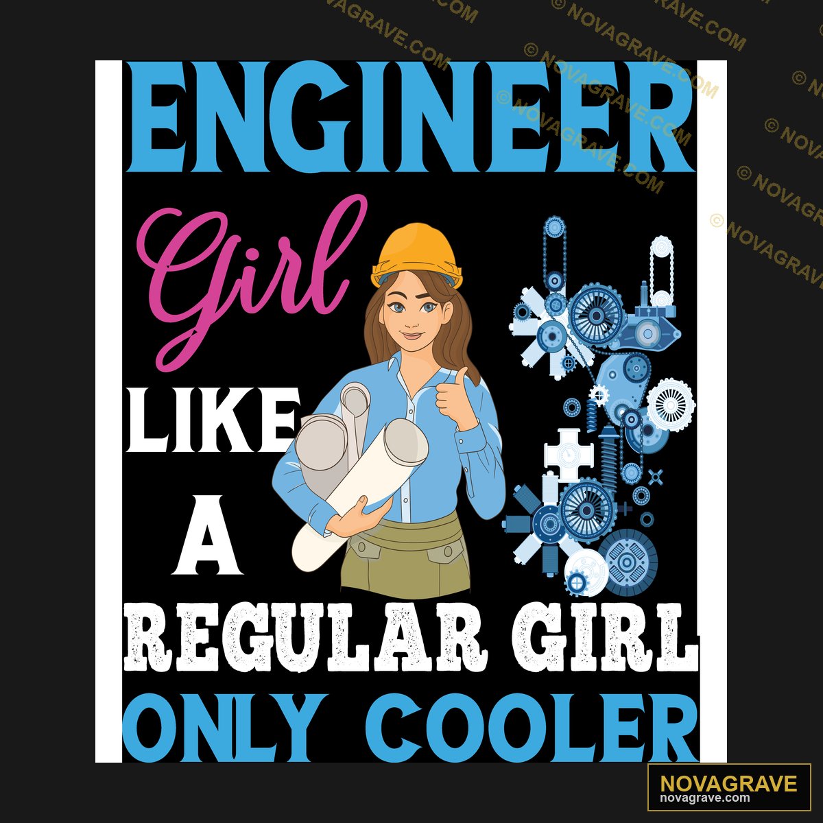 Engineer Girl Like A Regular Girl Professions - DTF Transfer Design
