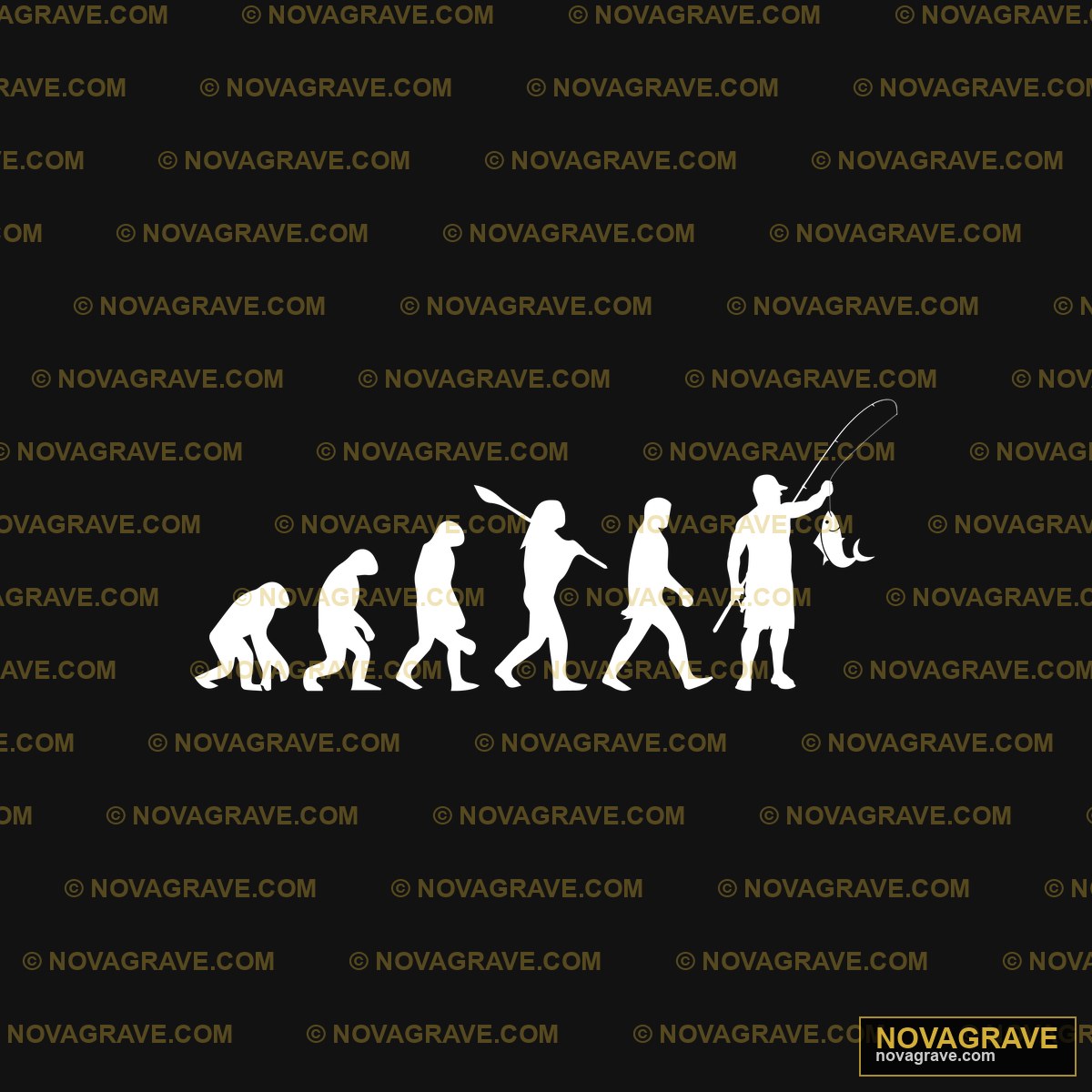 Evolution Of Fishing Wallpaper Animals Wildlife - DTF Transfer Design