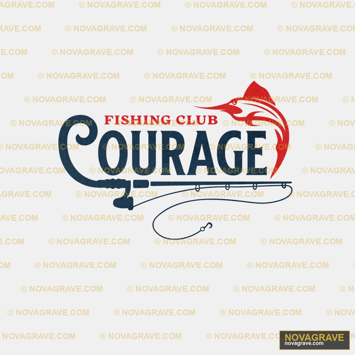 Fishing Club Courage Logo Animals Wildlife - DTF Ontwerp