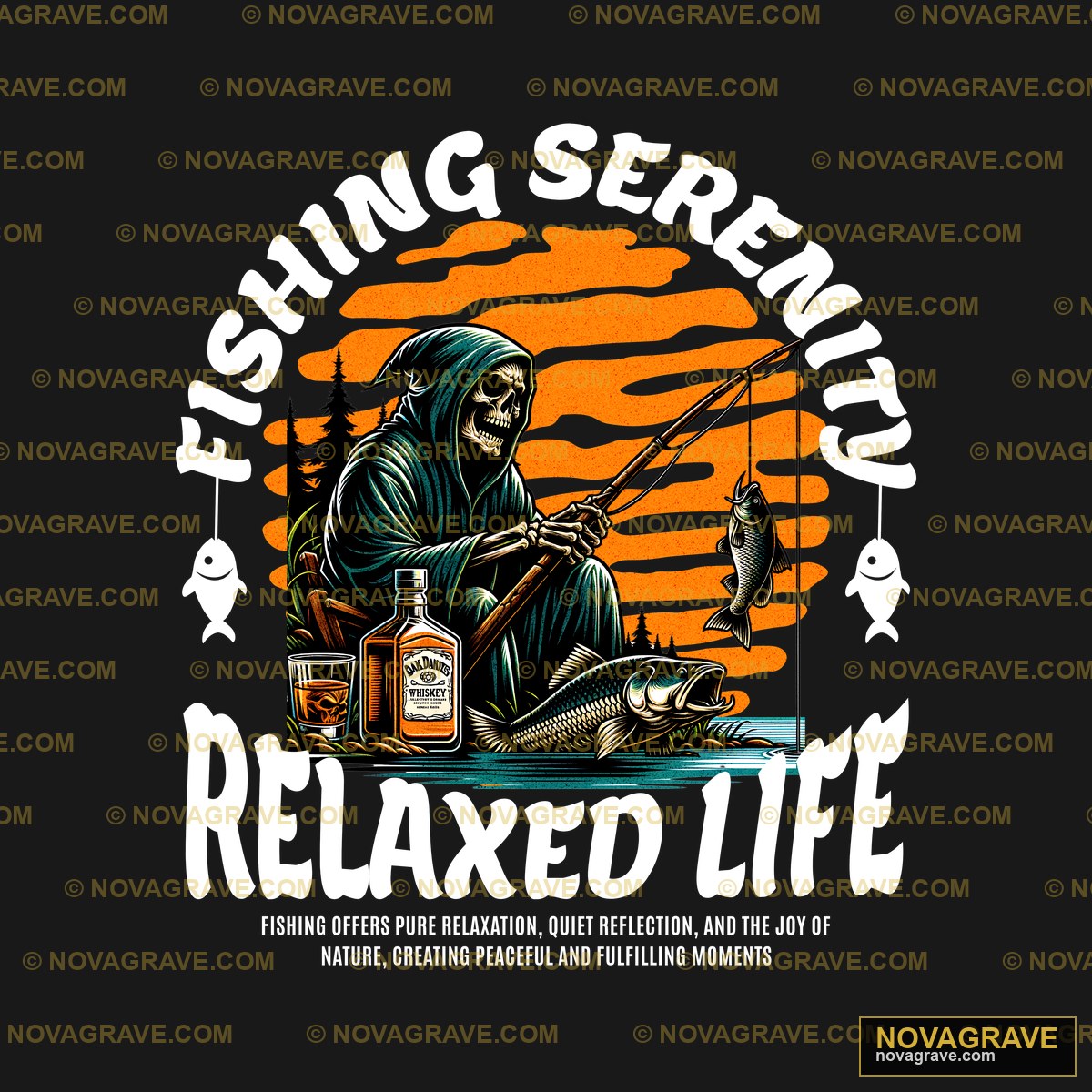 Fishing Spirit Relax It Mens T Shirt By Fishi Animals Wildlife - DTF Ontwerp