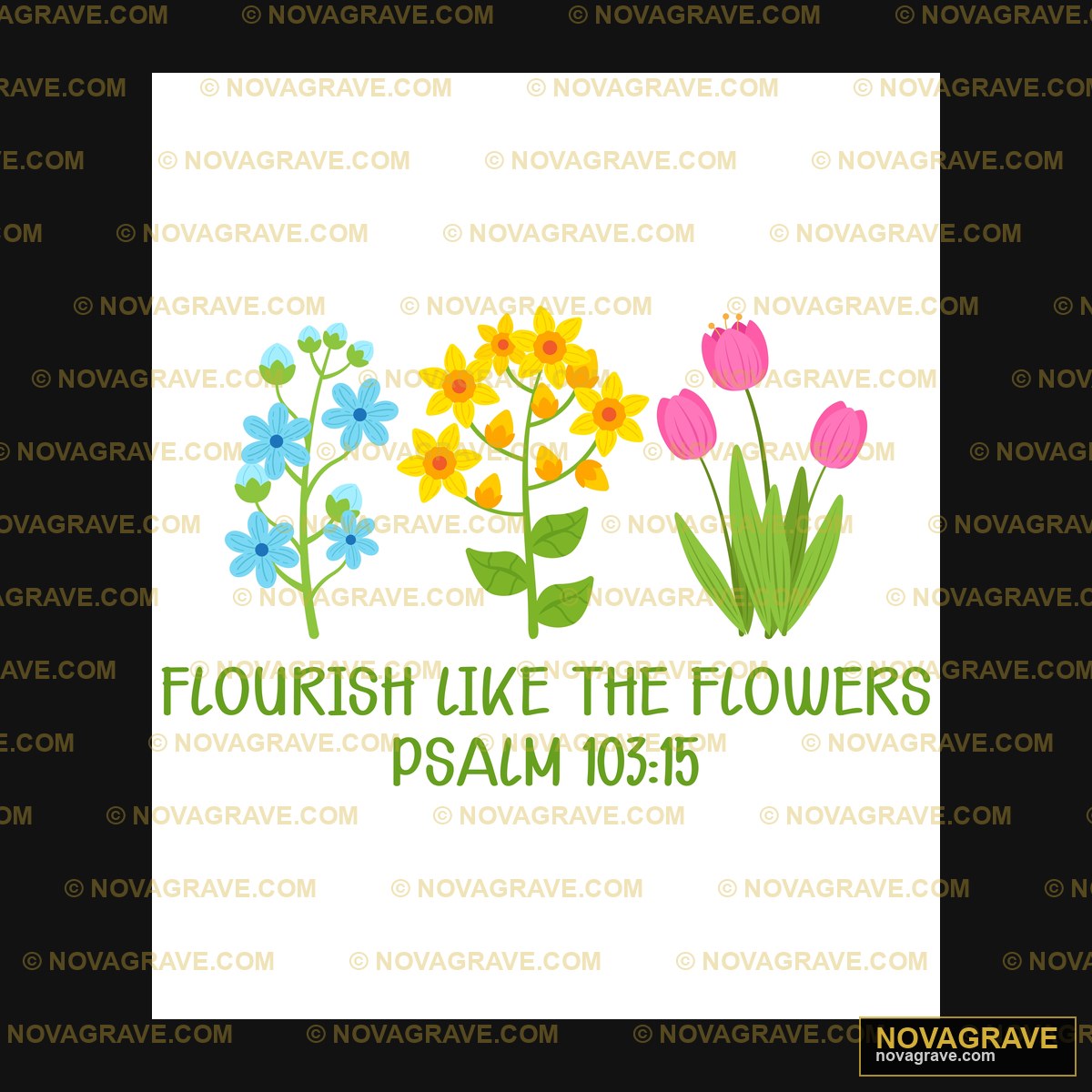 Four Flowers With The Wordsfour Like Flowers Nature Botanical - DTF Transfer Design