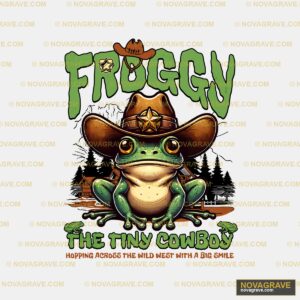 Froggy The Tiny Cowboy Animals Wildlife 2 - DTF Transfer Design