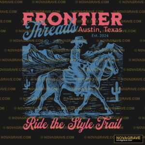 Frontier Threads Cowboy Horse Riding DTF Design PNG