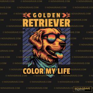 Golden Retriever Dog Wearing Sunglasses And B Animals Wildlife - DTF Transfer Design