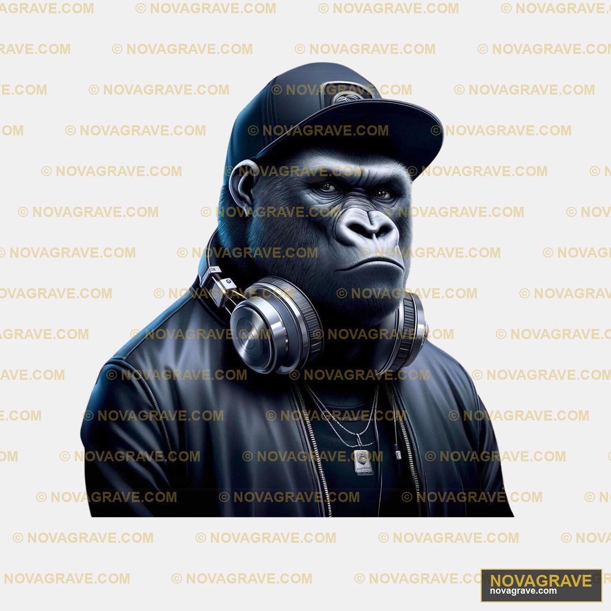 Gorilla Headphones Wallpapers Animals Wildlife DTF Design