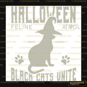 Halloween Party At Black Cat United Animals Wildlife - DTF Transfer Design