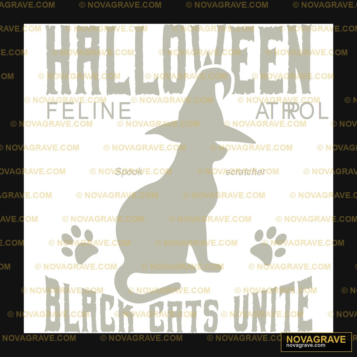 Halloween Party At Black Cat United Animals Wildlife - DTF Transfer Design