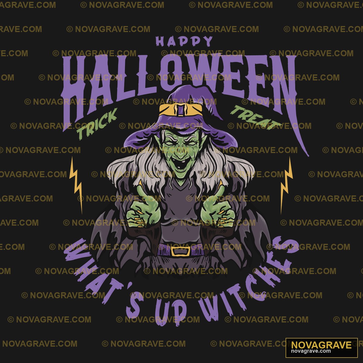 Happy Halloween Witch With A Broom Seasonal Holiday - DTF Ontwerp
