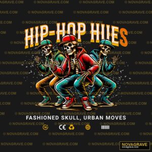 Hippies Fahoo Skull Moves Streetwear Urban - DTF Transfer Design