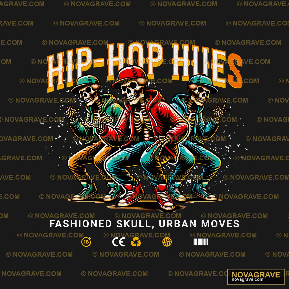 Hippies Fahoo Skull Moves Streetwear Urban - DTF Transfer Design