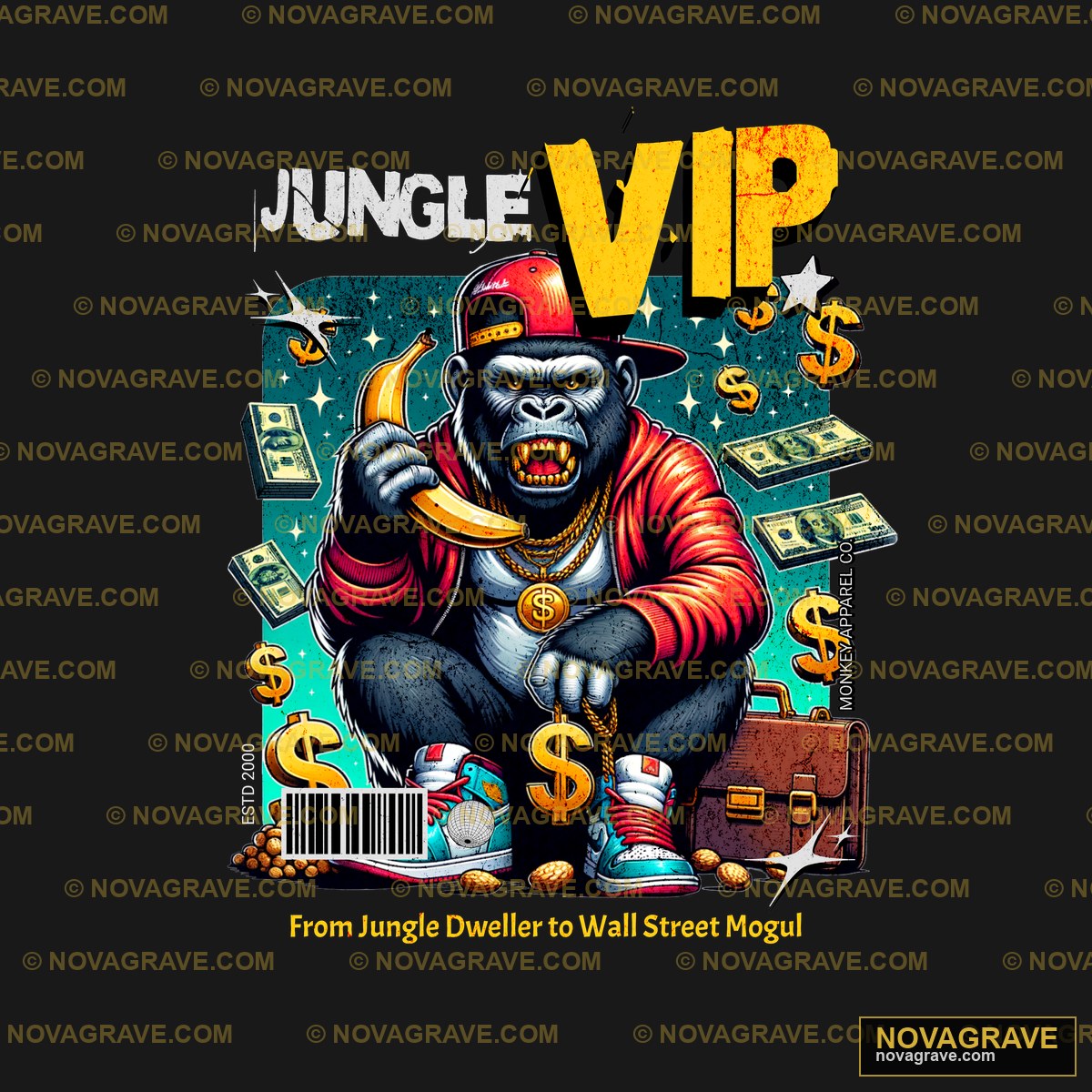Jungle Vip Money Monkey Animals Wildlife - DTF Ontwerp