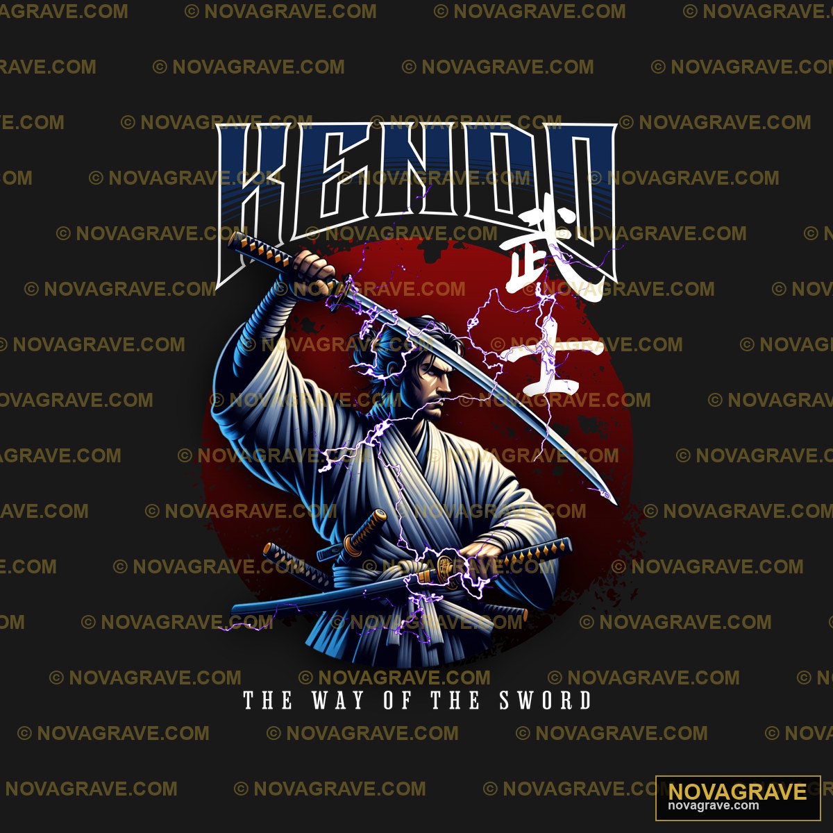 Samurai Warrior Kendo The Way of the Sword DTF Design PNG