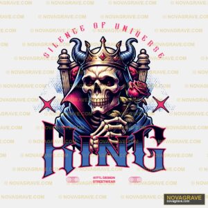 King Skull T Shirt Design Streetwear Urban - DTF Transfer Design