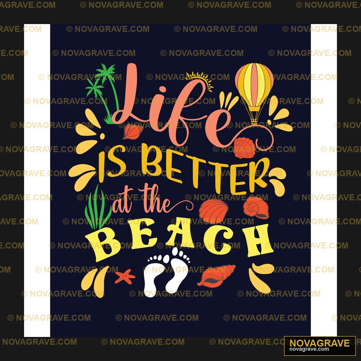 Life Is Better At The Beach Nature Botanical 3 - DTF Transfer Design
