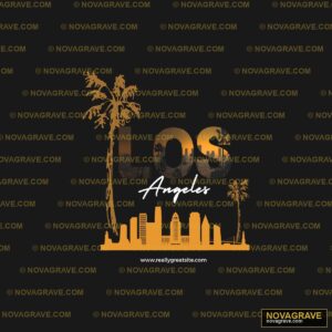 Los Skyline With The Words Los In The Middle Typography Slogans - DTF Ontwerp