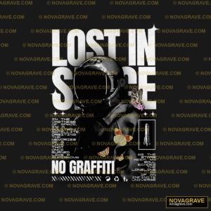 Lost in Space Astronaut Butterfly DTF Design PNG