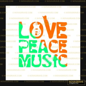 Love Peace Music Seasonal Holiday - DTF Transfer Design