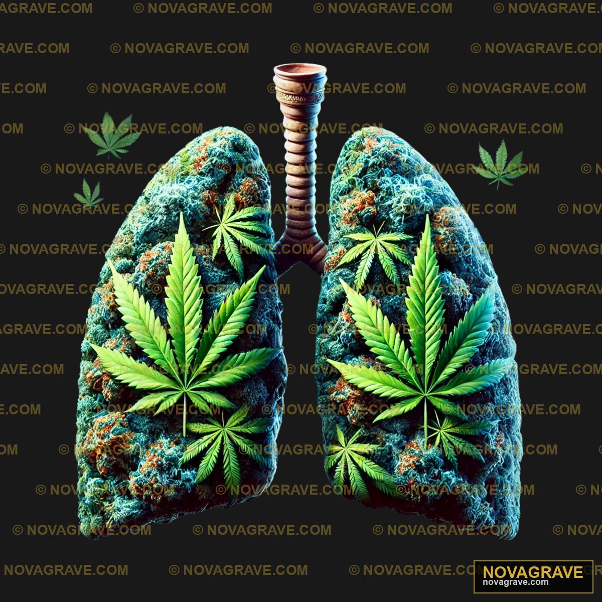 Marijuana Lungs DTF Design PNG - Cannabis Leaf Art
