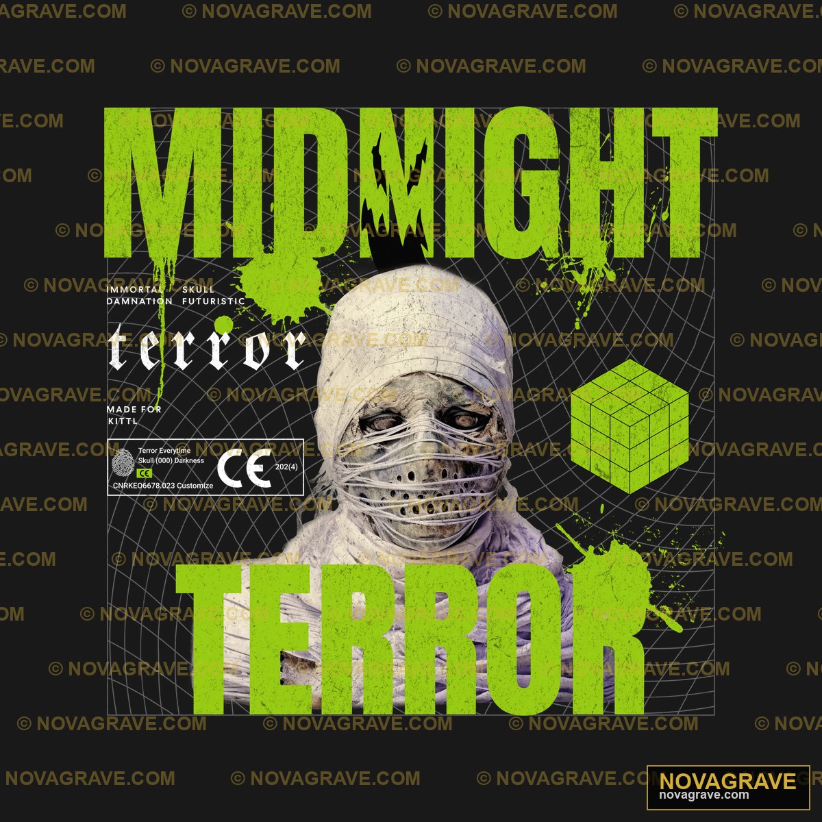 Midnight Terror Tour Poster Typography Slogans - DTF Transfer Design