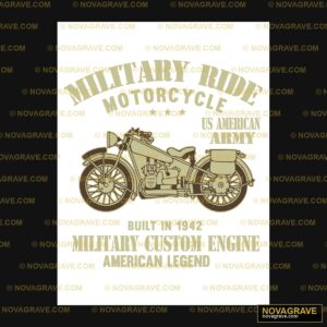 Military Motorcycle American Army Patriotic Military - DTF Ontwerp