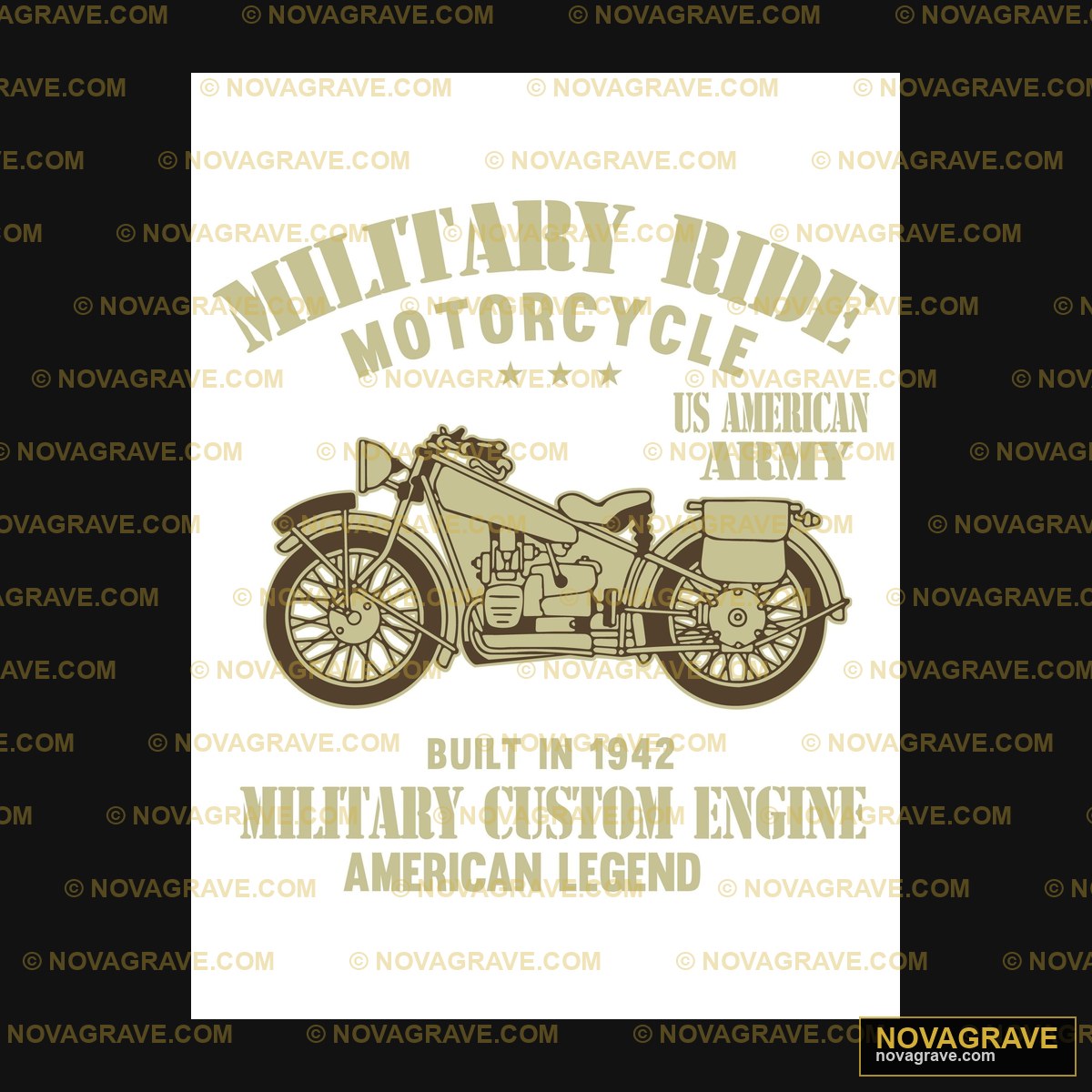 Military Motorcycle American Army Patriotic Military - DTF Ontwerp