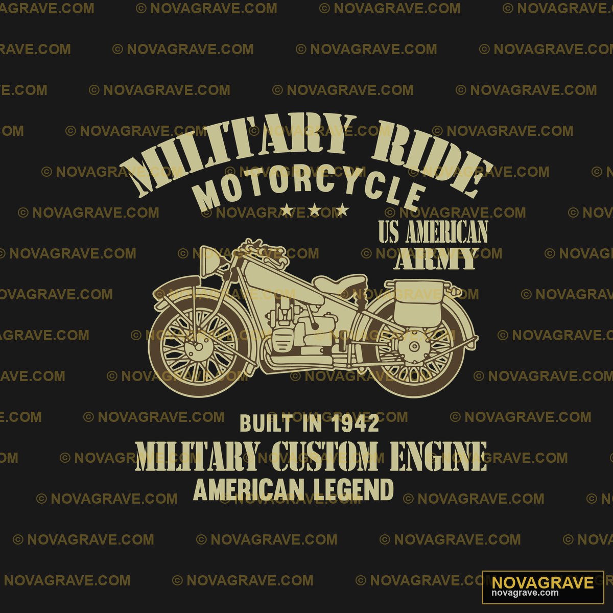 Military Motorcycle T Shirt Patriotic Military - DTF Ontwerp