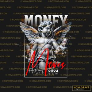 Money Angel T Shirt Design Religious Spiritua - DTF Transfer Design