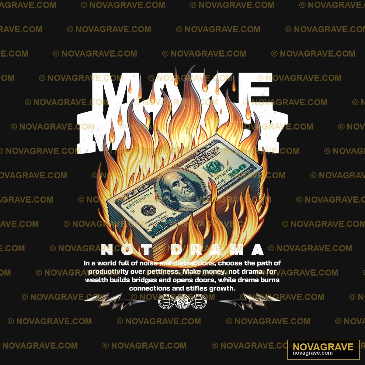 Money Burning In The Fire With The Words Make Typography Slogans - Design DTF