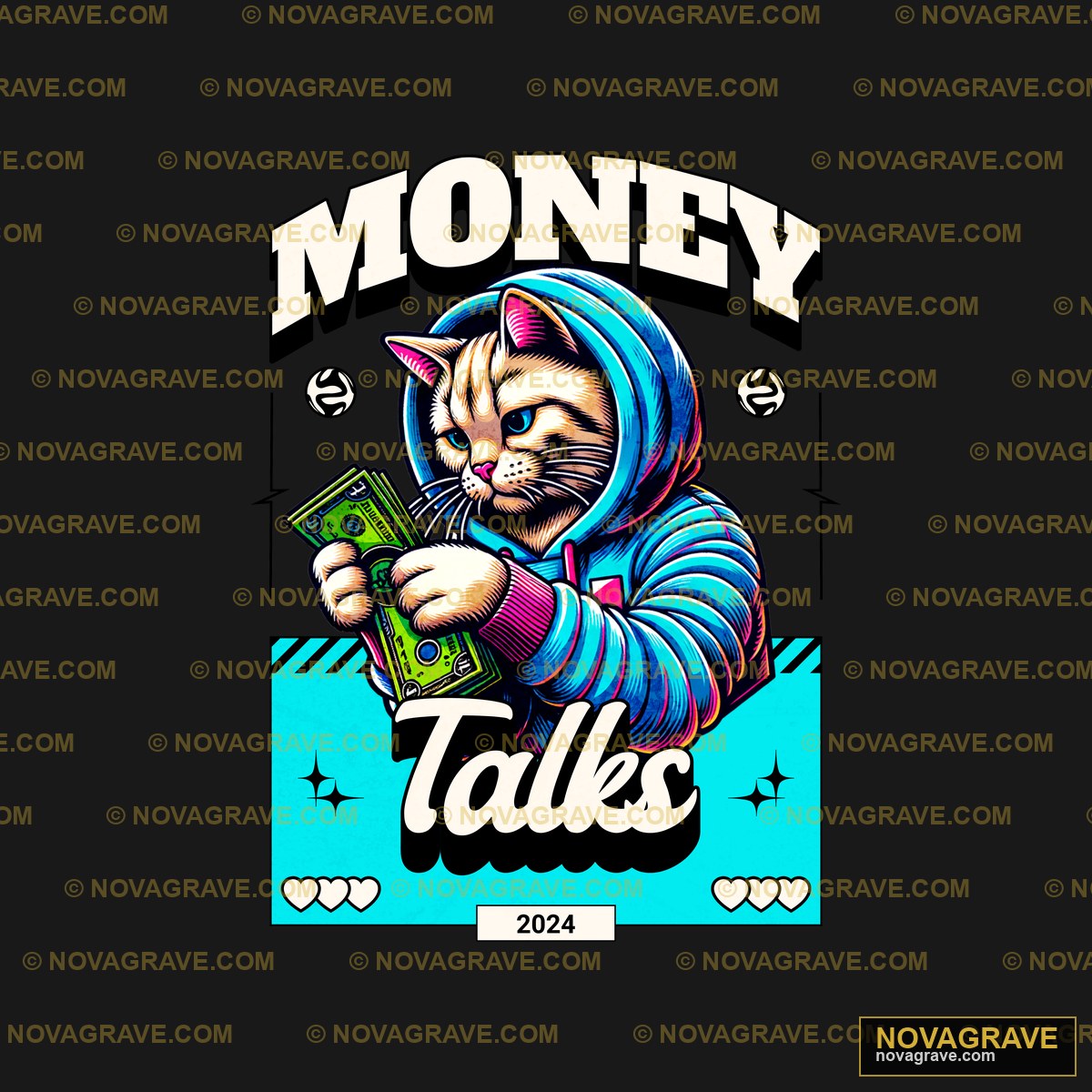 Money Talks Mens T Shirt By Thepaperycats Art Animals Wildlife - Design DTF