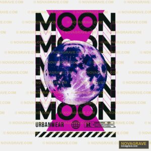 Moon The Moon The Moon The Moon The Moon Nature Botanical - DTF Ontwerp