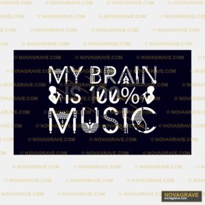 My Brain is 100% Music DTF Design SVG PNG DXF