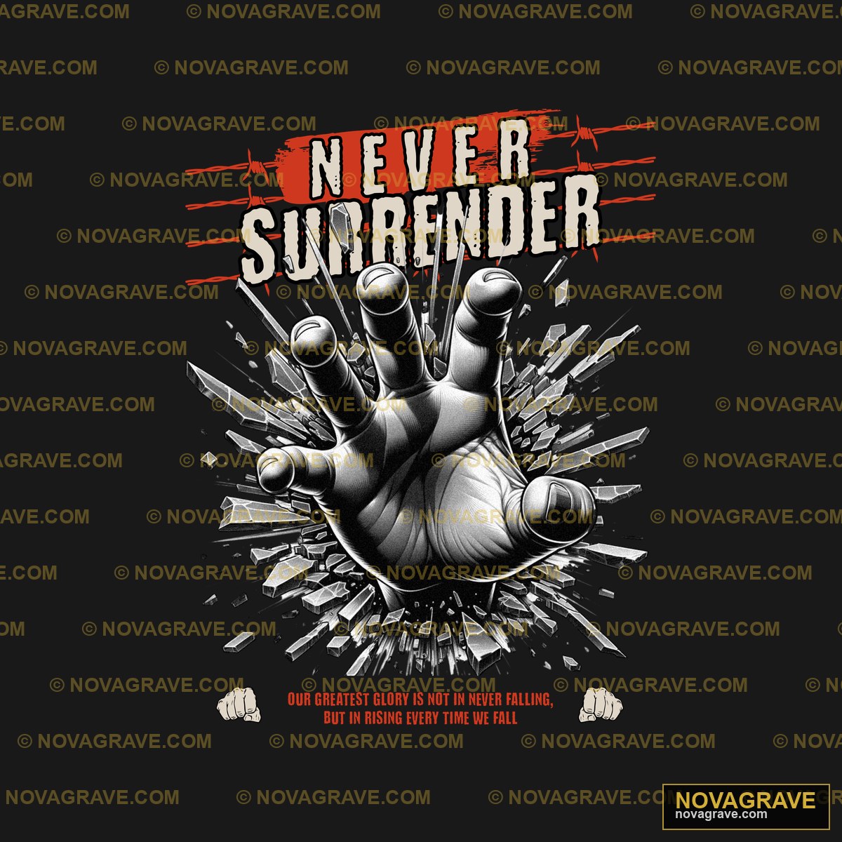 Never Surrender Our Greatest Glory In The Wor Other Designs - Design DTF