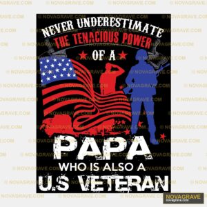 Never Underestate Of A Papa Whos A Veteran Patriotic Military - DTF Transfer Design